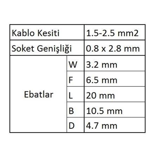 GFFD1638 Tam İzoleli Dişi Faston Kablo Ucu 40 Adet