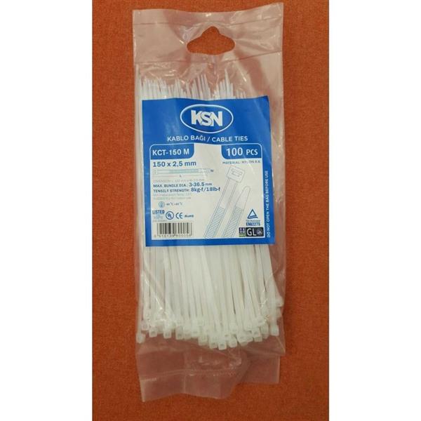 KSN Kablo Bağı Plastik Kelepçe Beyaz 4.8x550mm  -  100 Adet 