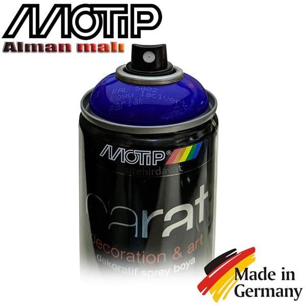 Motip Carat Ral 5002 Sprey Boya 400ml - Parlak Koyu Lacivert