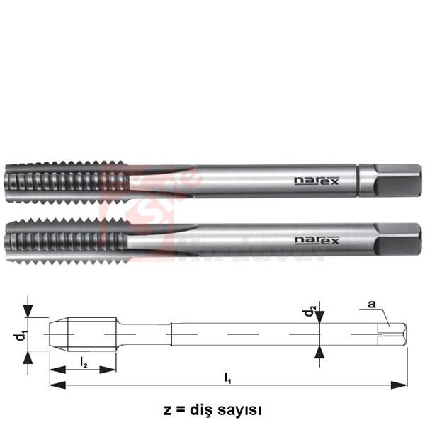 Narex M10x1.25 El Takım Kılavuzu DIN 2181 HSS (İki Parça)