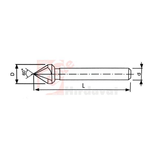 PLD Havşa Freze 12.5mm 60° DIN 334/C 3Z HSS