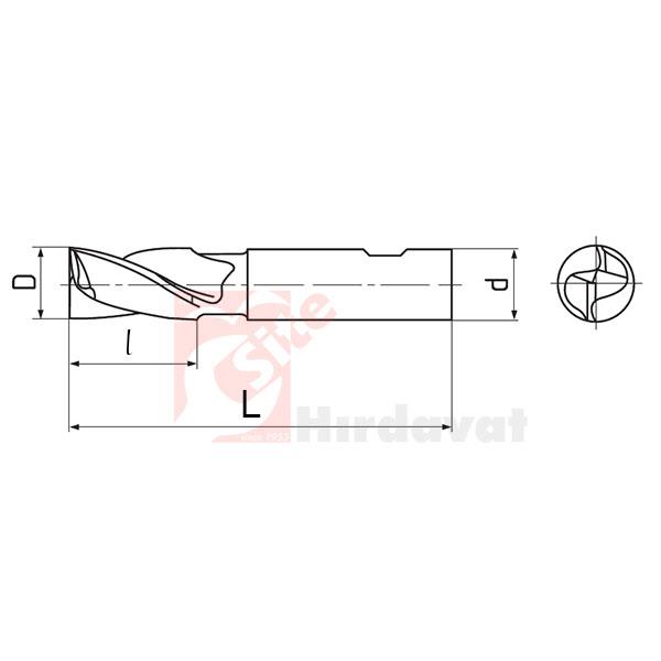 PLD Kısa Delik Frezesi 14mm DIN 327 HSS 2Z