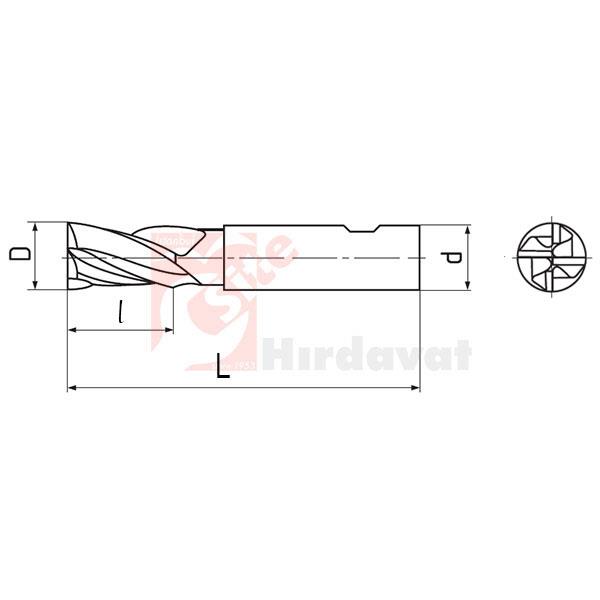 PLD Kısa Freze 10mm DIN 844 HSS TiN