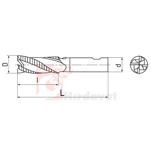 PLD Kısa Kabatalaş Freze 24mm DIN 844 NR HSS