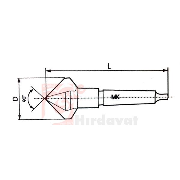 PLD Konik Havşa Freze 65mm DIN 335/D 3Z HSS