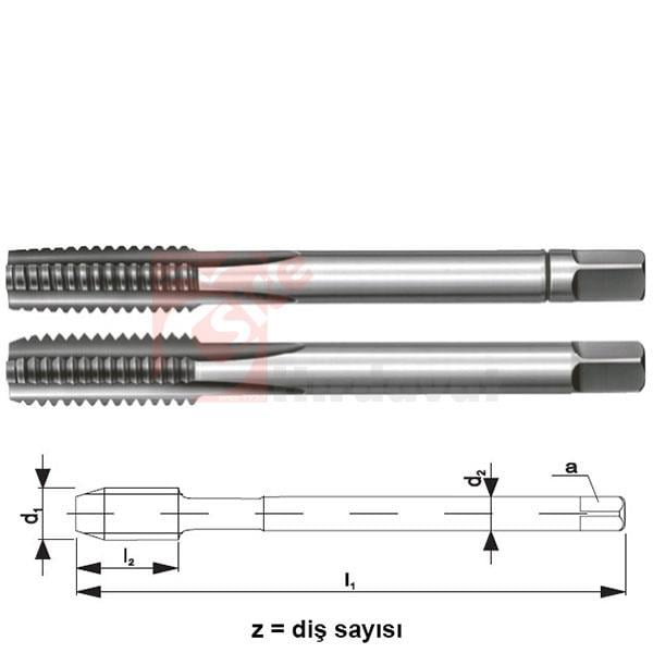 PLD M12x1.25 El Takım Kılavuzu DIN 2181 HSS (2 Parça)