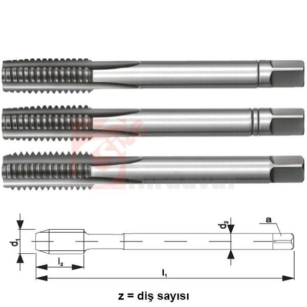 PLD M36 El Takım Kılavuzu DIN 352 HSS (3 Parça)