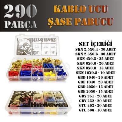 290 Parça Kablo Ucu Fiş Seti