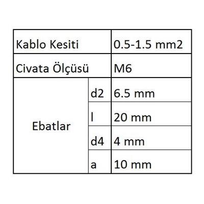 GCU6001 Çatal Uçlu İzoleli Kablo Ucu 40 Adet