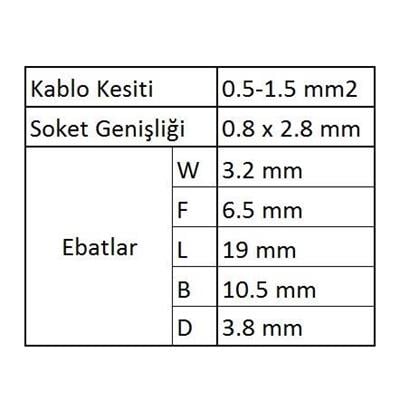 GFFD1288 Tam İzoleli Dişi Faston Kablo Ucu 20 Adet