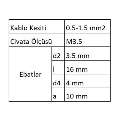 GYU351 Yuvarlak Uçlu İzoleli Kablo Ucu 100 Adet