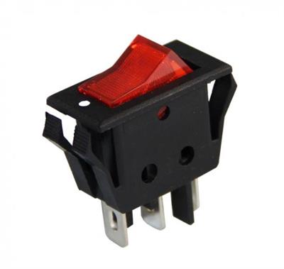 IC-113-8 Kırmızı Dar Işıklı Anahtar On/Off Switch 3P