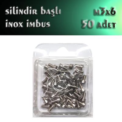 M3x6 İnox İmbus Civata (50 Adet)