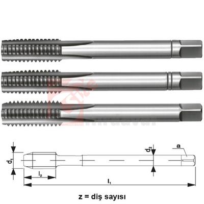 PLD M16 Sol El Takım Kılavuzu DIN 352 HSS (3 Parça)