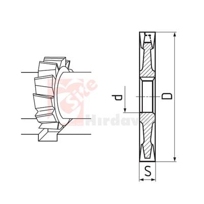 ZPS-FN Kanal Freze 63x5mm 22 Göbek DIN 138