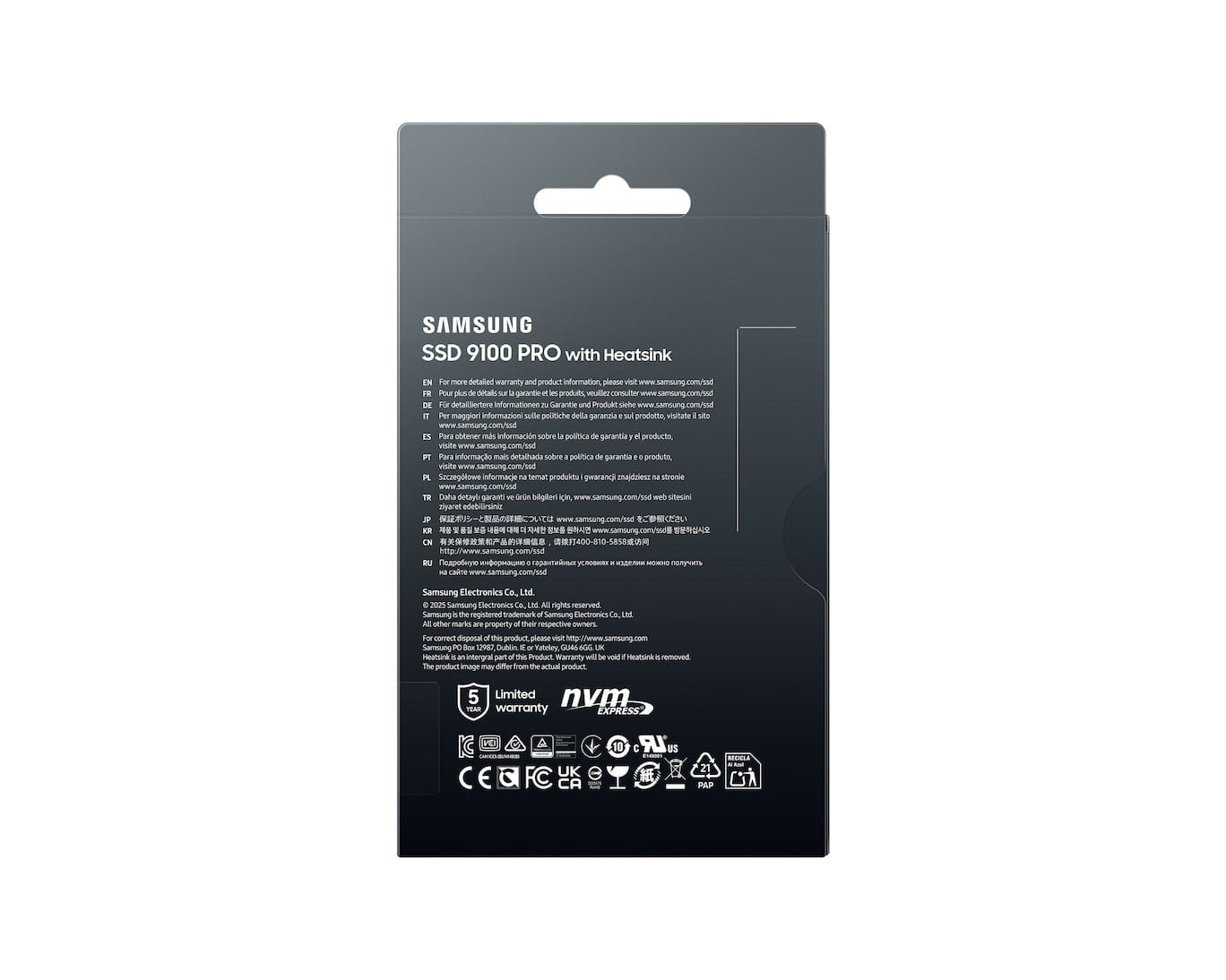 2TB SAMSUNG 9100 PRO PCIE GEN 5.0 X4 NVME 2.0 (14700/13400MB/s) HEATSINK MZ-VAP2T0CW