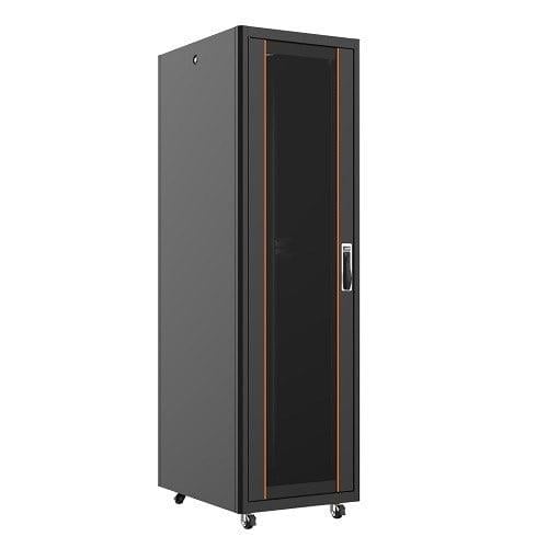 AGER 26U 600x800mm Dikili Tip Siyah Kabinet Agena AG-AN26U6080S1 Cam Kapak