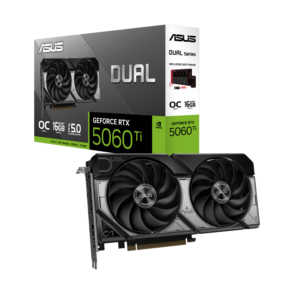 ASUS DUAL-RTX5060TI-O16G, 16Gb, 128Bit, GDDR7, 1xHDMI, 3xDP GAMING Ekran Kartı