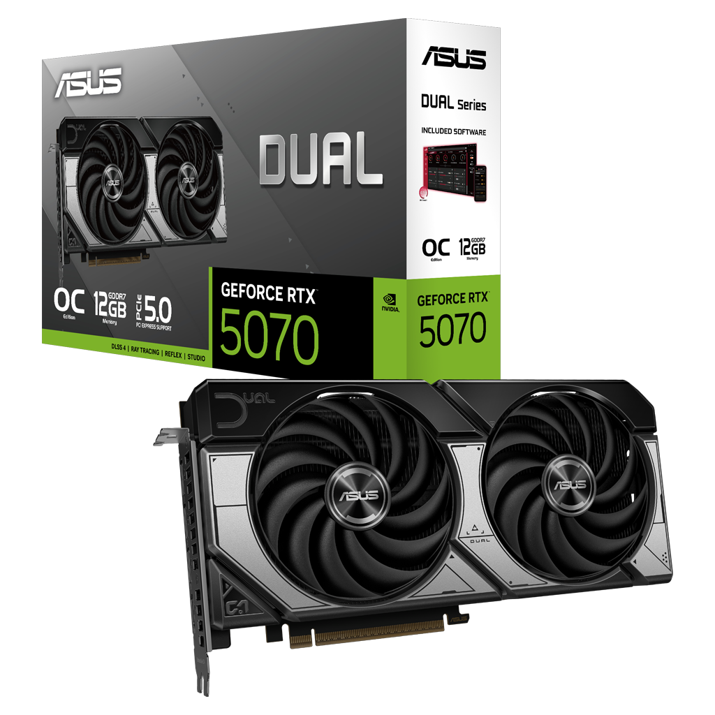 ASUS DUAL RTX5070-O12G, 12Gb, 192Bit, GDDR7, 1xHDMI, 3xDP GAMING Ekran Kartı