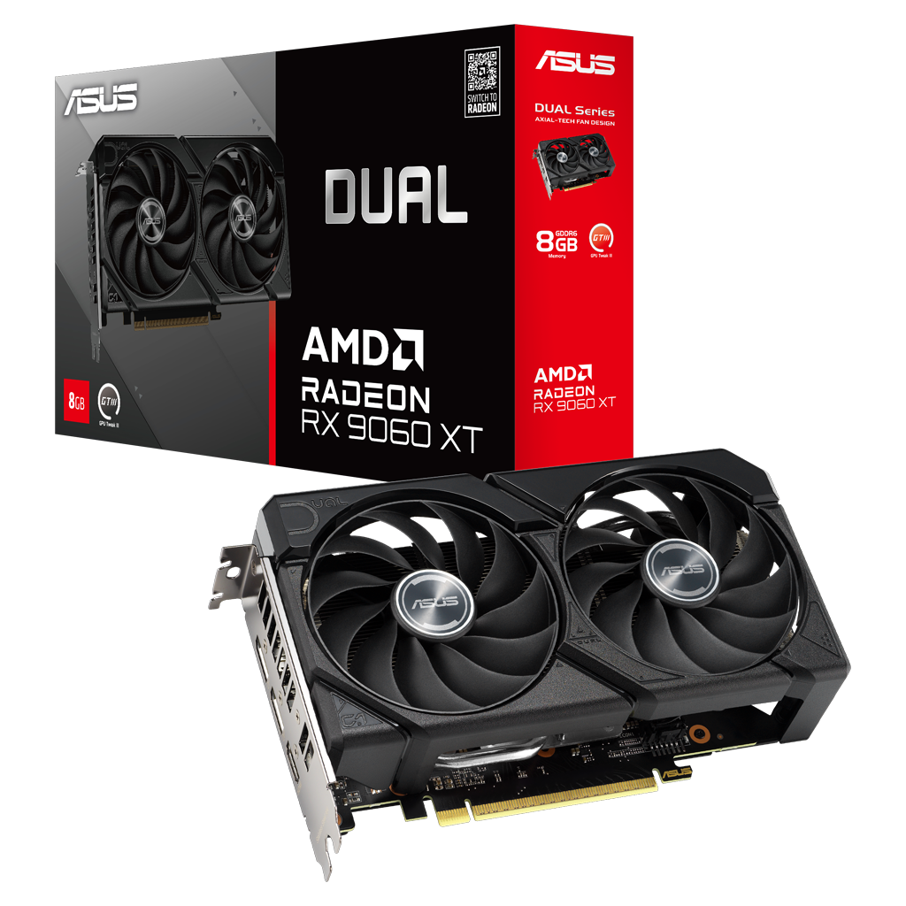 ASUS DUAL-RX9060XT-8G, 8Gb, 128Bit, GDDR6, 1xHDMI, 2xDP, GAMING Ekran Kartı
