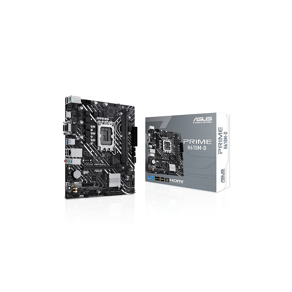 ASUS PRIME H610M-D, 2xDDR5, M.2, D-SUB, HDMI, RS232 Port, 12-13.14.Nesil, LGA1700 Soket, Anakart