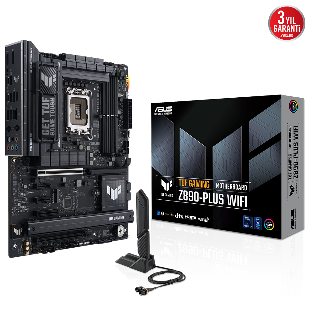 ASUS TUF GAMING Z890-PLUS WIFI-7 DDR5 THUNDERBOLT-HDMI DP PCIE 5.0 1851p ATX