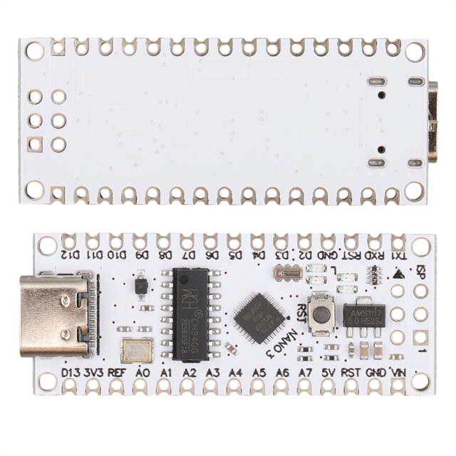 Arduino Nano V3.0 Uyumlu USB-C (Beyaz PCB) Geliştirme Kartı