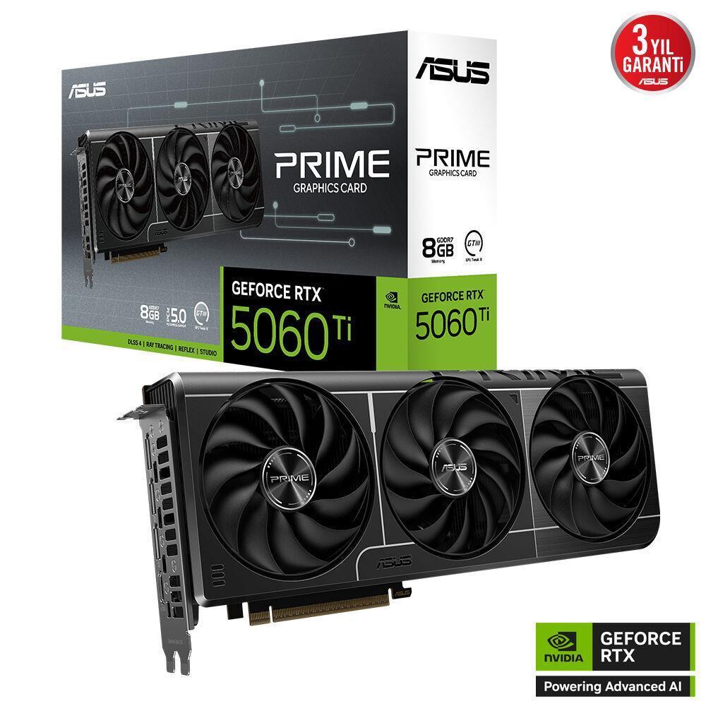 Asus DUAL-RTX5060-O8G-NVIDIA-GEFORCE-RTX 5060-8GB GDDR7-128BIT--OC-HDMI-3XDP-DLSS3 Ekran Kartı