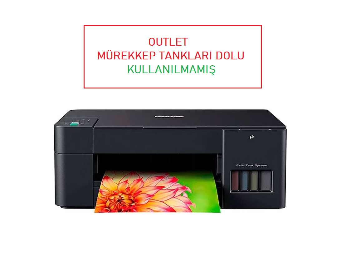 Brother DCP-T220 Renkli Çok Fonksiyonlu Tanklı Mürekkep Püskürtmeli Sadece USB Yazıcı Outlet - Tankları Mürekkep Dolu - Kullanılmamış