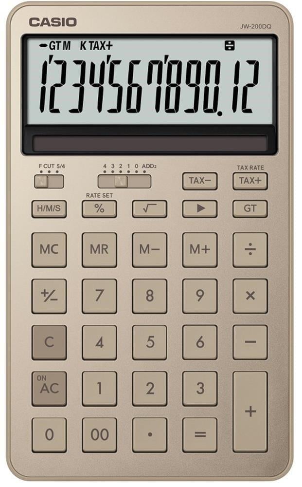 Casio JW-200DQ-GD12 Hane Parlak Altın Masa Üstü Hesap Makinesi