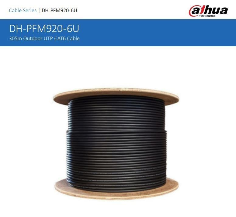 DAHUA DH-PFM920-6UN UTP DIŞ ORTAM (SİYAH) CAT6 BAKIR KABLO (PE)