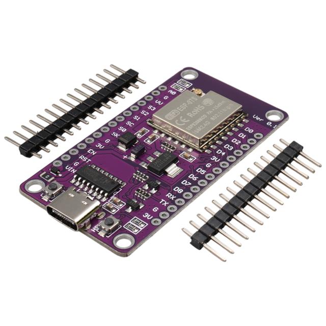 ESP-07S Tabanlı NodeMCU V3 Mor Geliştirme Kartı Harici Anten Girişli ve USB-C Bağlantılı