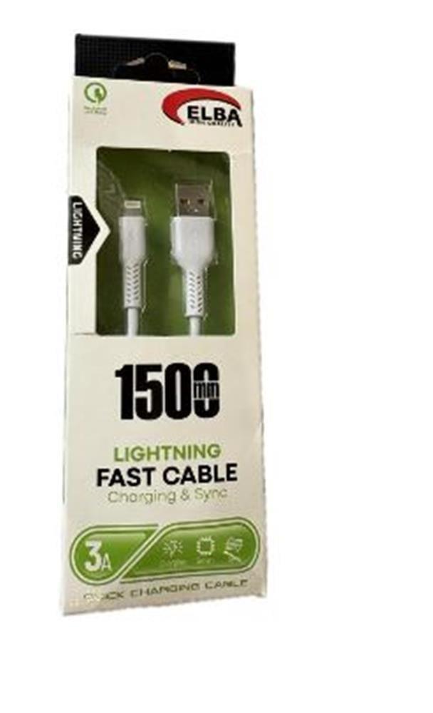 Elba Elb38-L1 1,5Mt  iPhone Lightning Beyaz 3A Hızlı Şarj Kablosu