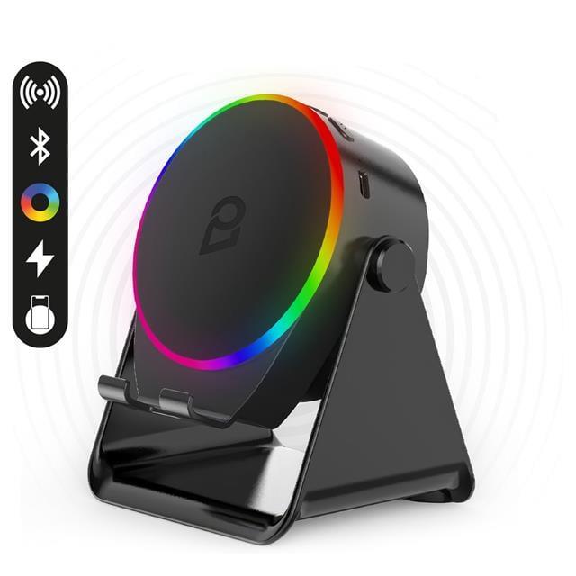 Enkado EKD-S10 5W İndüksiyonlu Bluetooth Hoparlör Ses Yükselten 2000mAh RGB Işıklı Standlı Speaker