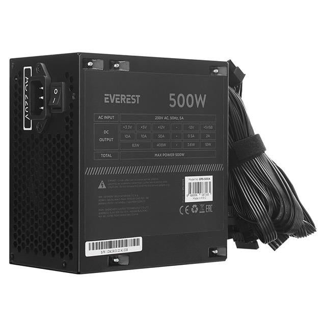 Everest EPS-500A Real 500W 4*SATA 12cm Fanlı Oyuncu PC Destekli Power Supply PSU