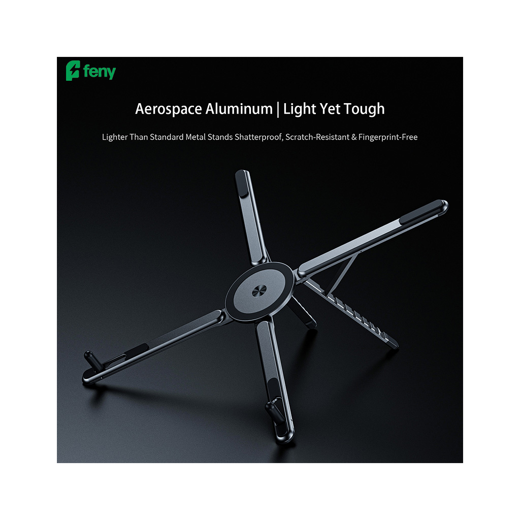 FENY FN-MS10, Magsafe, Dönebilen, Ayarlanabilir, Taşınabilir, Katlanır, Telefon-Tablet-Notebook Uyumlu, Yükseklik Ayarlı, Alüminyum Stand