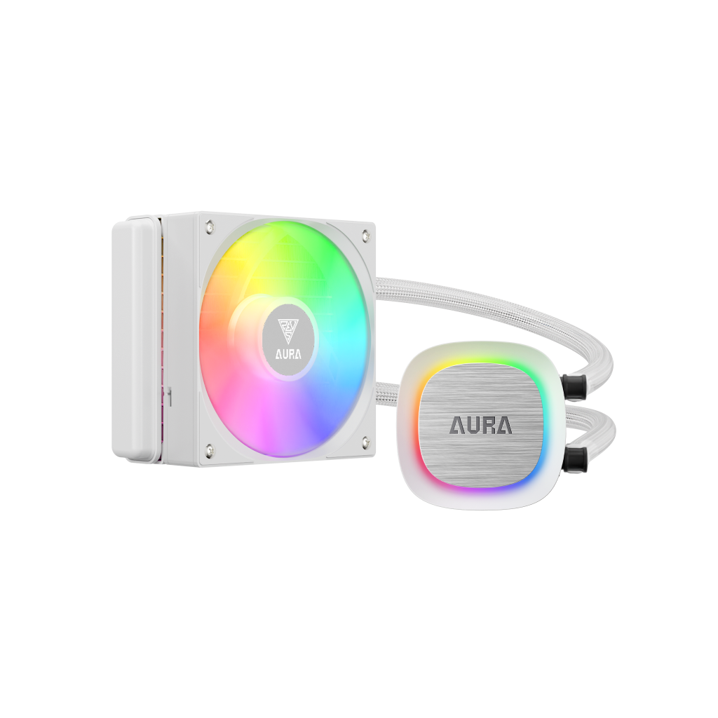GAMDIAS AURA GL120 V2 WH, White Edition, 120mm,  RGB, 1 Fanlı, CPU Sıvı Soğutma