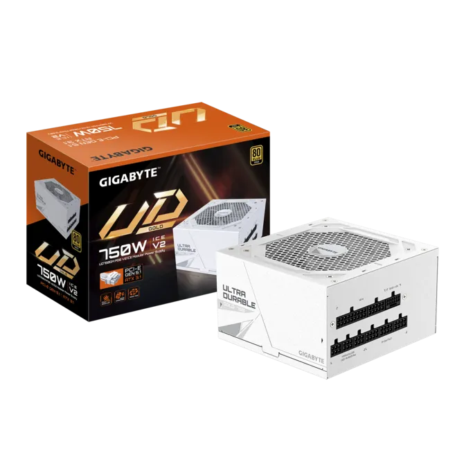 GIGABYTE 750W 80+ GOLD GP-UD750GM PG5 ICE Tam Modüler Power Supply
