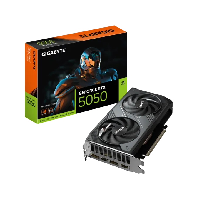 GIGABYTE 8GB RTX5050 WINDFORCE 2 GV-N5050WF2OC-8GD GDDR6 HDMI-DP PCIE 5.0