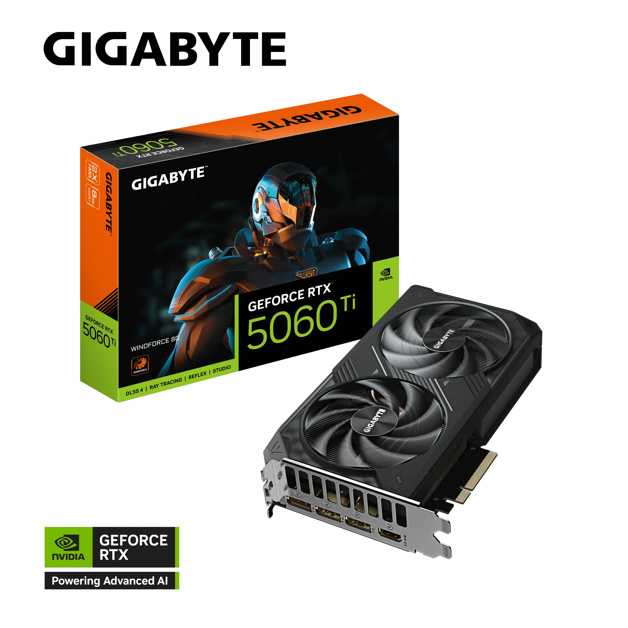 GIGABYTE 8GB RTX5060TI WINDFORCE GV-N506TWF2-8GD GDDR7 128Bit HDMI DP PCIe 5.0