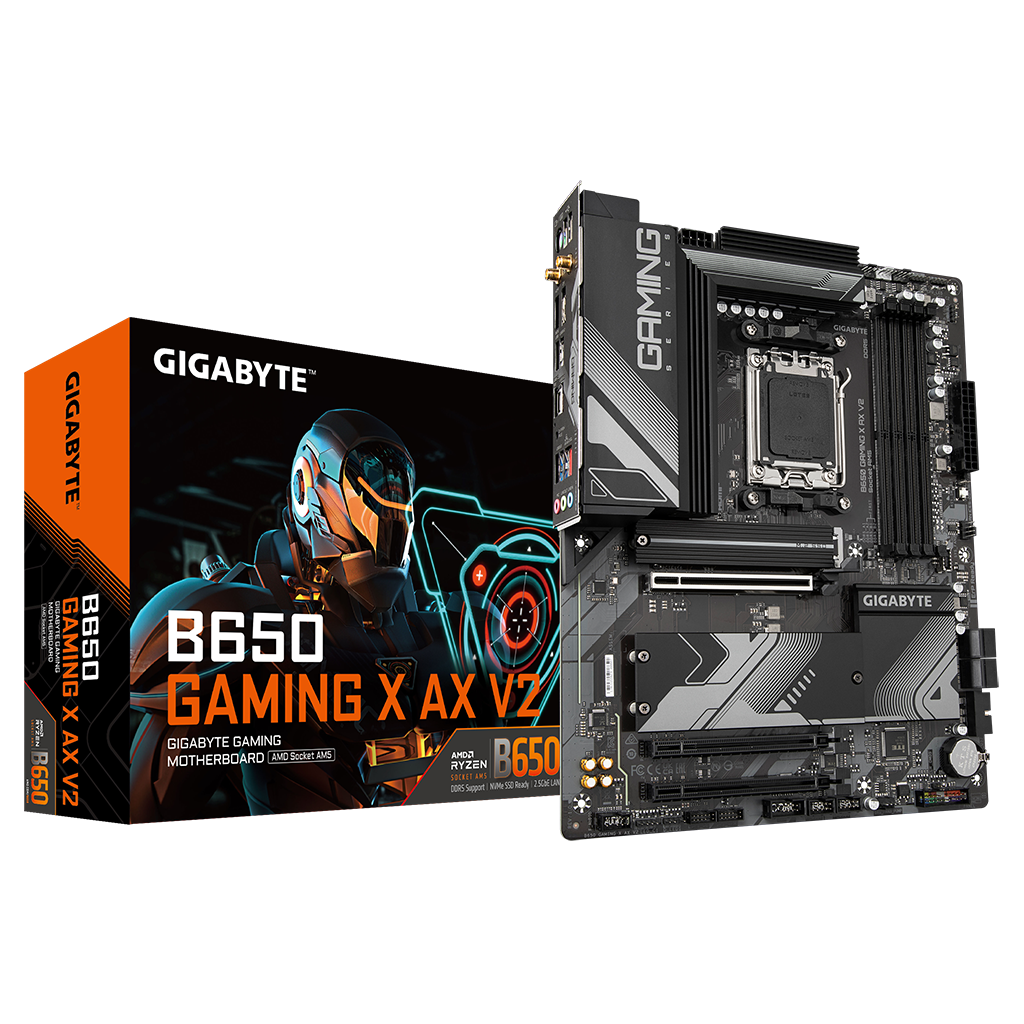 GIGABYTE B650 GAMING X AX V2, 4xDDR5, 3xM.2, DP, HDMI, Type-C, Wi-Fi 6E, Bluetooth v5.3, AM5 Soket GAMING Anakart