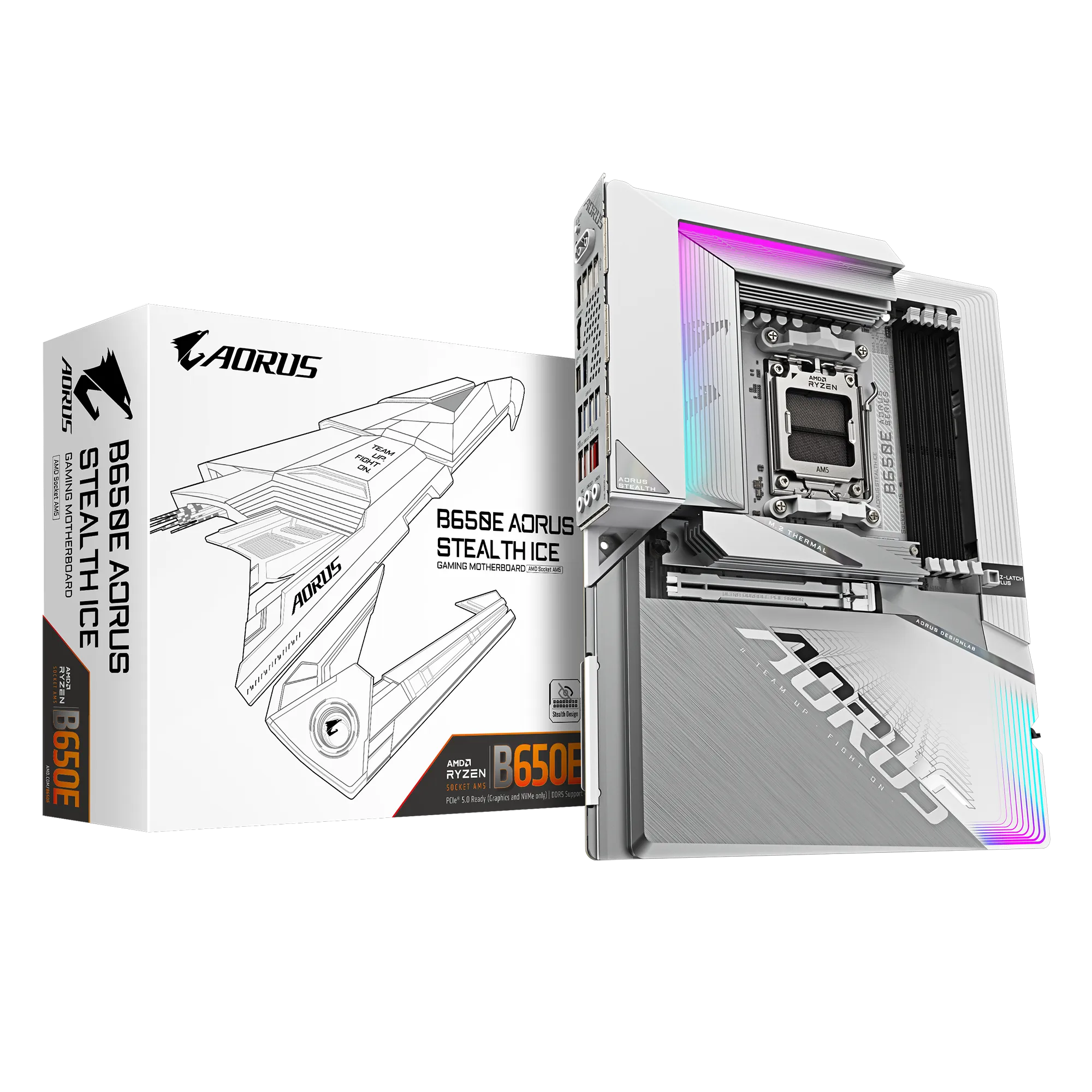 GIGABYTE B650E AORUS STEALTH ICE DDR5 HDMI DP  PCIe 5.0 AM5 ATX BEYAZ