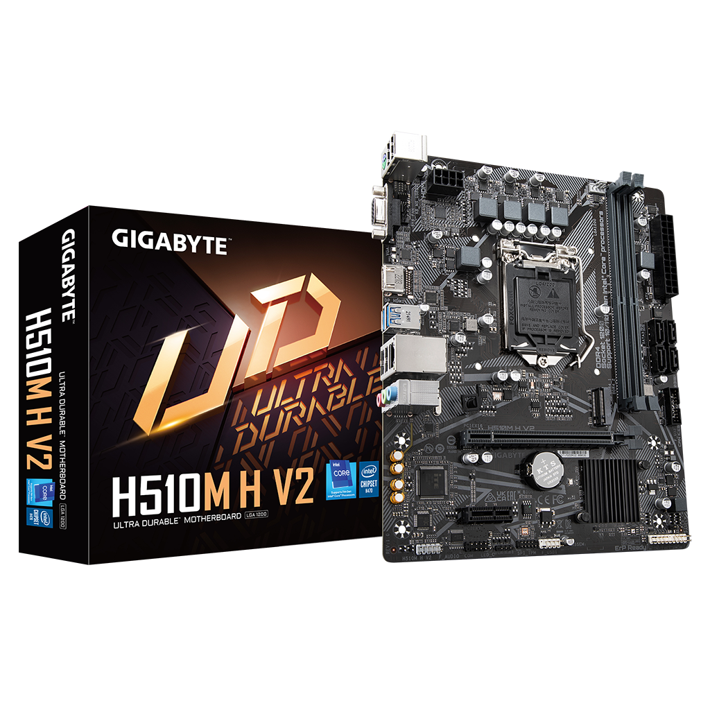 GIGABYTE H510M H V2, rev.1.0, 2xDDR4, M.2, D-SUB, HDMI, 10-11.Nesil, LGA1200 Soket, Anakart