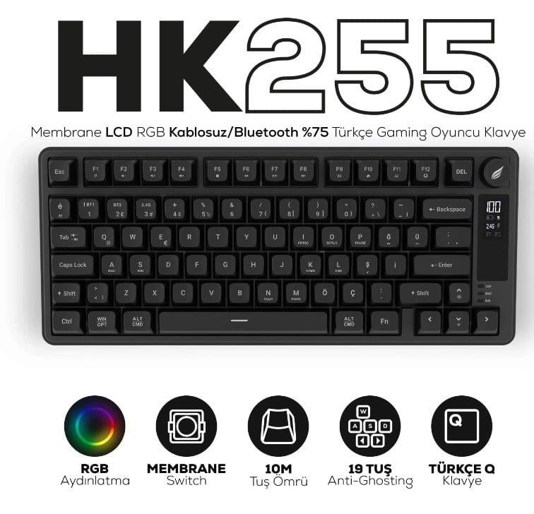 HAWK GAMING HK258B MEMBRANE LCD RGB KABLOSUZ BLUET