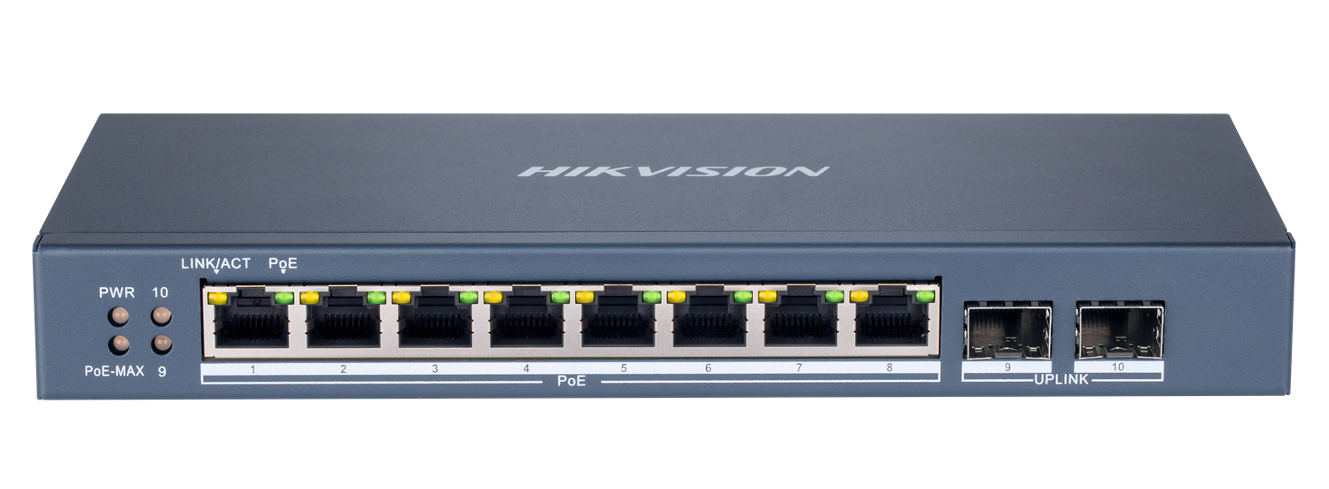 HIKVISION 8port PoE 120w 2-SFP Gigabit Yönetilemez Switch DS-3E1510P-SI