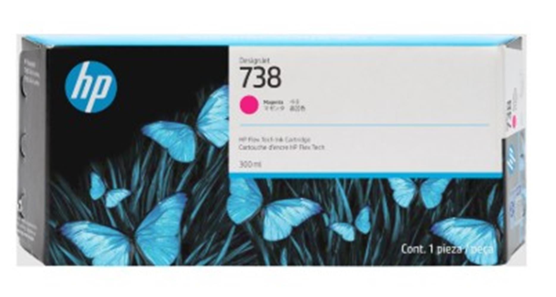 HP 738 Magenta Kırmızı 300ML Plotter Kartuşu 676M7A