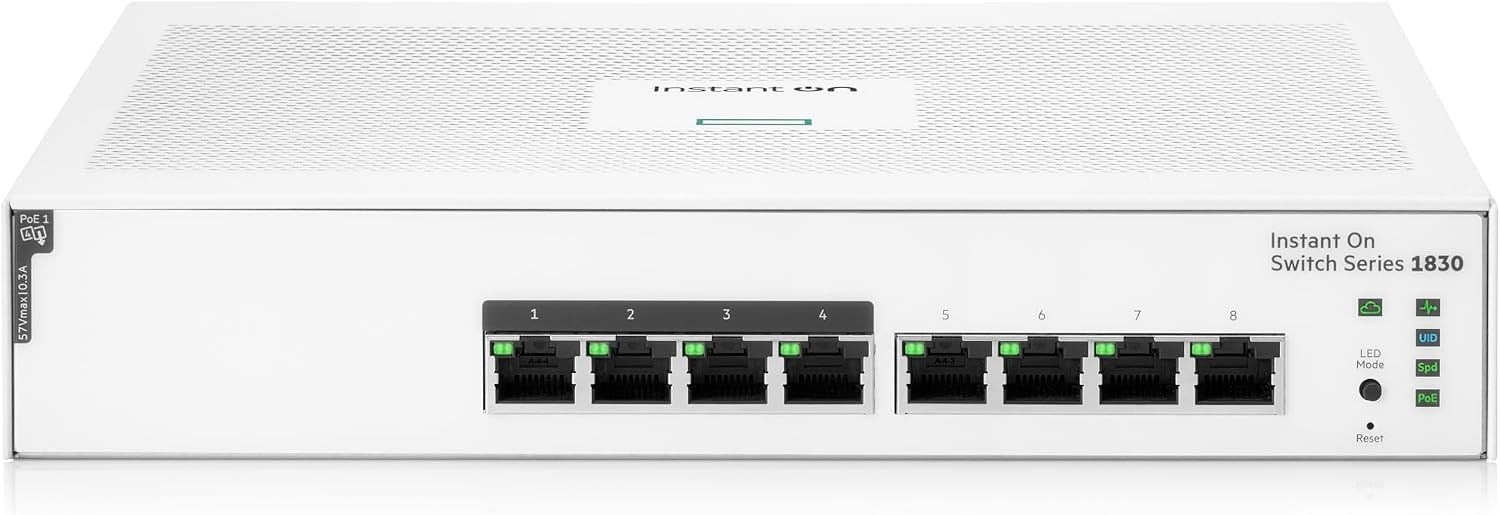 HPE ARUBA JL811A 1830-8G 8PORT GIGABIT4 POE SWITCH