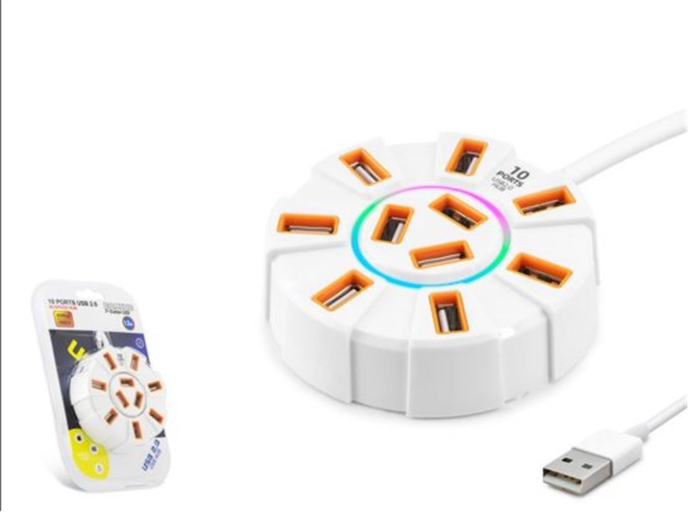 Hadron Hdx7034 Usb Hub 10-Usb 1.2M Beyaz