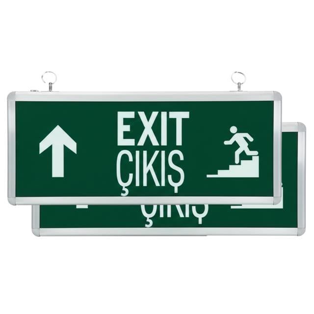 Horoz Robson HL330 3 Watt 160 Lümen Şarjlı Acil Çıkış Yukarı Merdiven EXIT Levhası Özellikleri (2'li Paket)