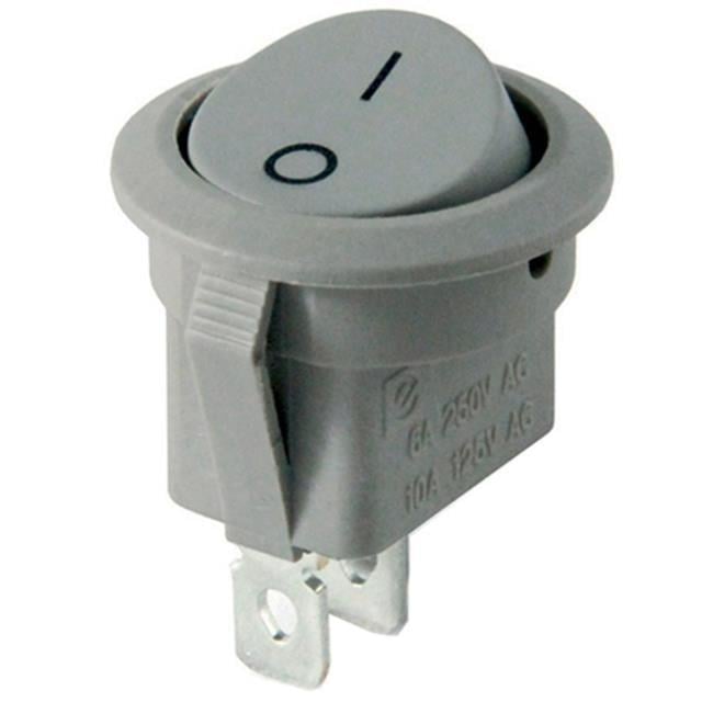 IC-133B Gri 2 Pinli Işıksız Yuvarlak Açma-Kapama Anahtarı